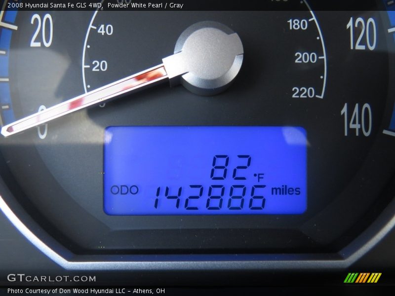 Powder White Pearl / Gray 2008 Hyundai Santa Fe GLS 4WD