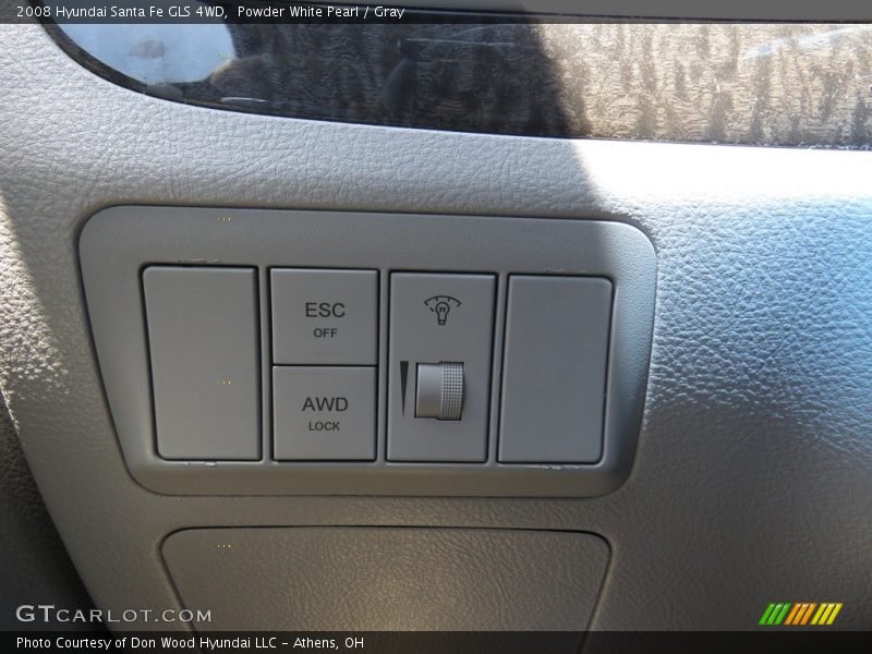 Powder White Pearl / Gray 2008 Hyundai Santa Fe GLS 4WD