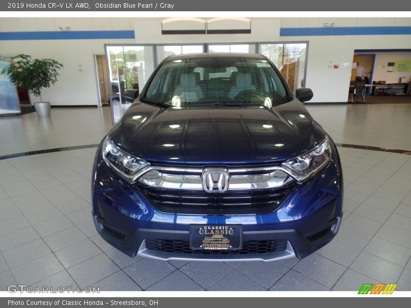 Obsidian Blue Pearl / Gray 2019 Honda CR-V LX AWD