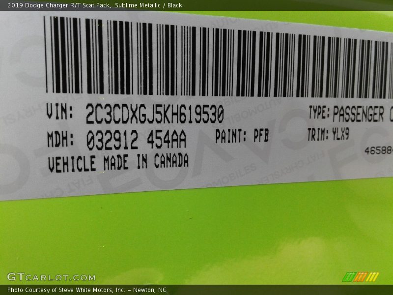 Sublime Metallic / Black 2019 Dodge Charger R/T Scat Pack