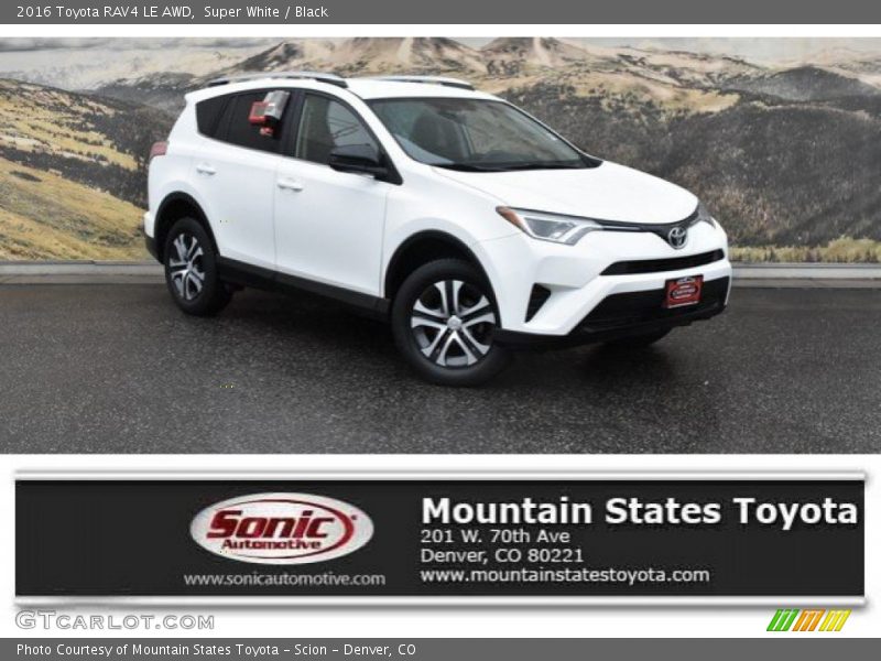 Super White / Black 2016 Toyota RAV4 LE AWD