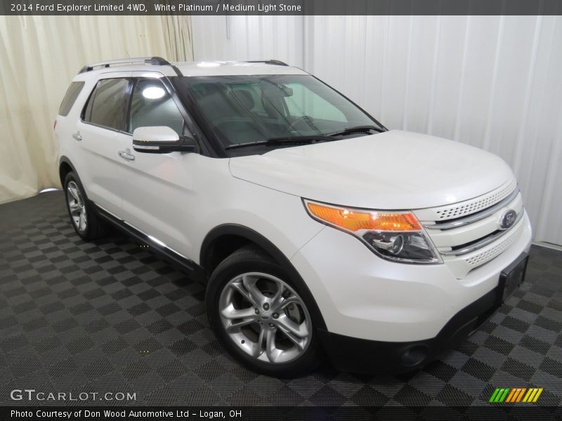 White Platinum / Medium Light Stone 2014 Ford Explorer Limited 4WD