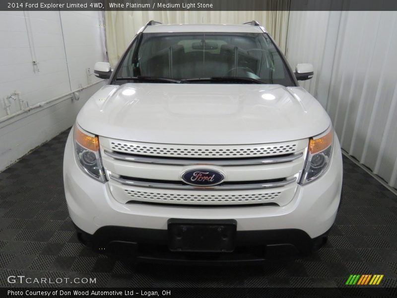 White Platinum / Medium Light Stone 2014 Ford Explorer Limited 4WD