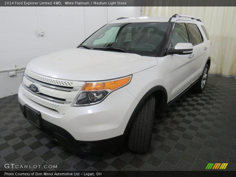 White Platinum / Medium Light Stone 2014 Ford Explorer Limited 4WD