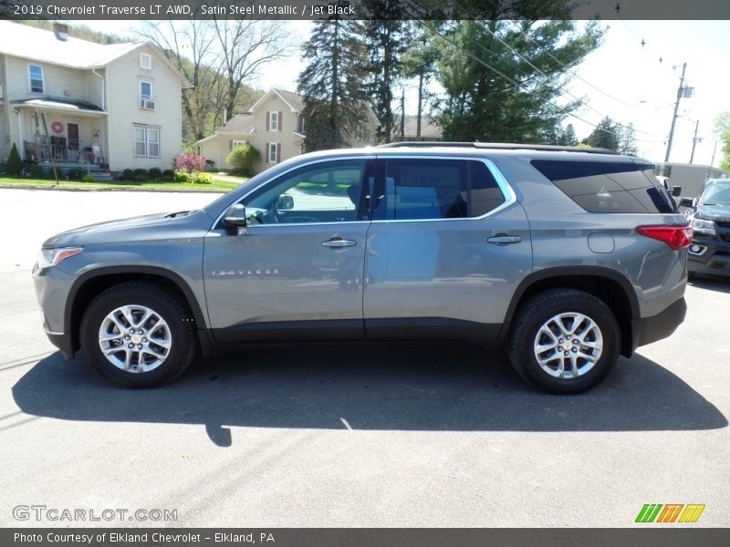 Satin Steel Metallic / Jet Black 2019 Chevrolet Traverse LT AWD