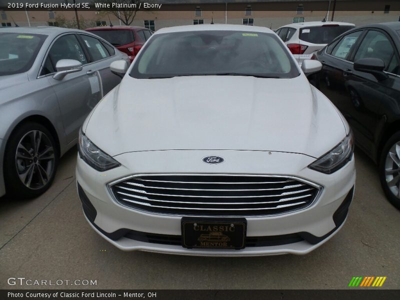 White Platinum / Ebony 2019 Ford Fusion Hybrid SE