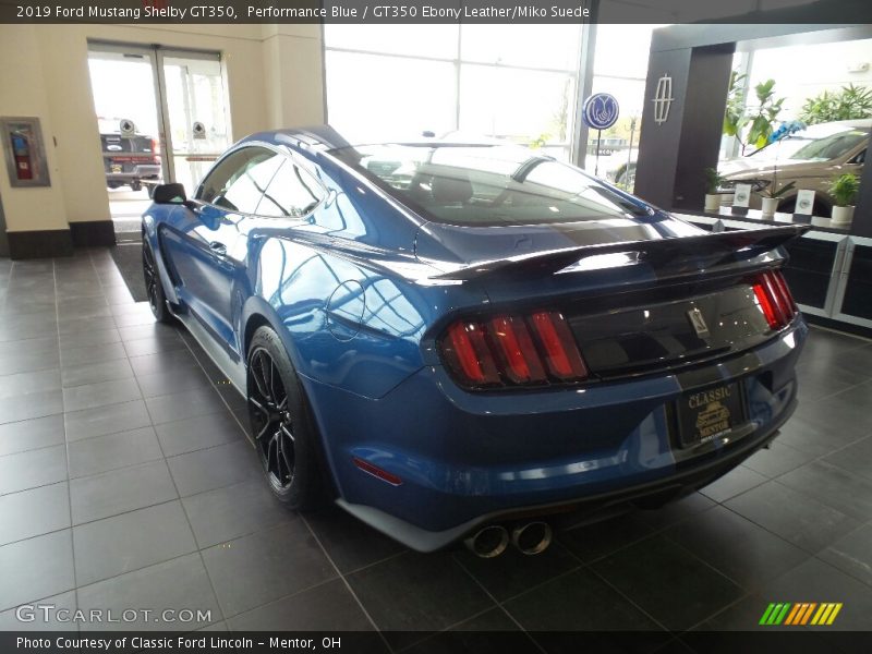 Performance Blue / GT350 Ebony Leather/Miko Suede 2019 Ford Mustang Shelby GT350