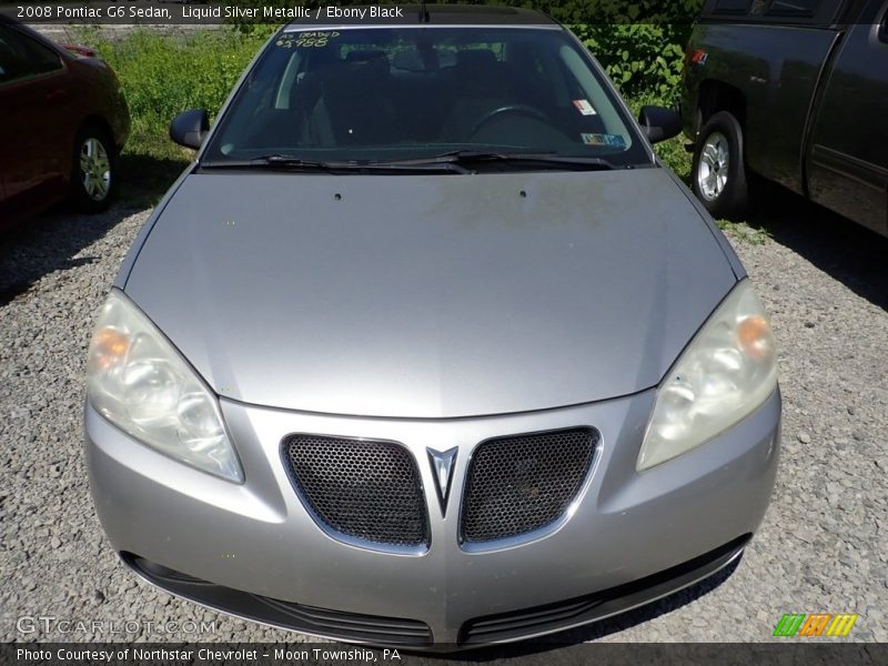 Liquid Silver Metallic / Ebony Black 2008 Pontiac G6 Sedan