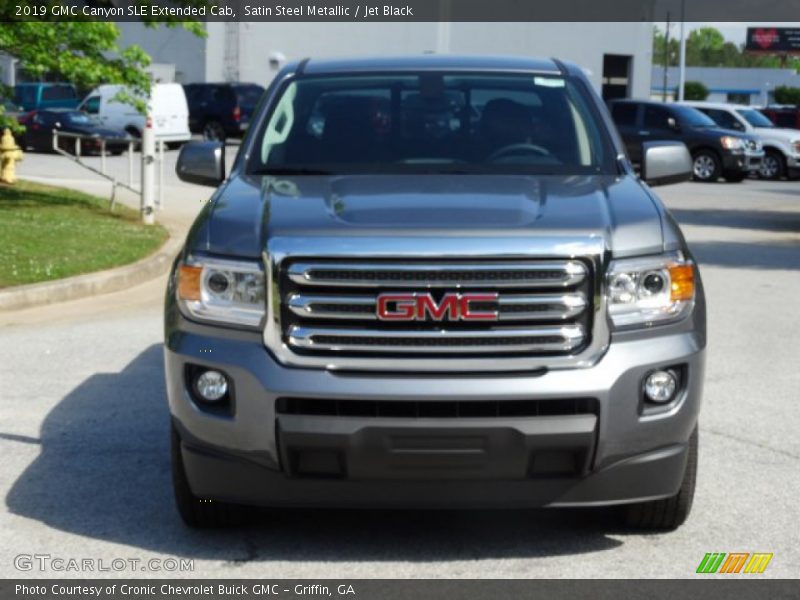 Satin Steel Metallic / Jet Black 2019 GMC Canyon SLE Extended Cab