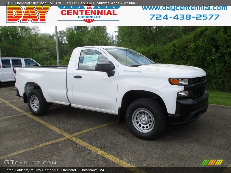 Summit White / Jet Black 2019 Chevrolet Silverado 1500 WT Regular Cab 4WD