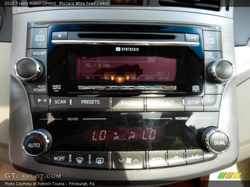 Blizzard White Pearl / Ivory 2012 Toyota Avalon Limited