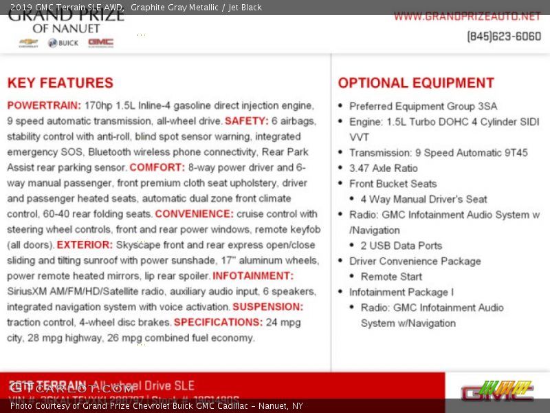 Graphite Gray Metallic / Jet Black 2019 GMC Terrain SLE AWD