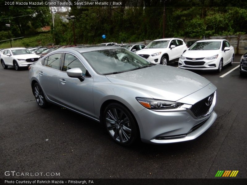 Sonic Silver Metallic / Black 2018 Mazda Mazda6 Grand Touring