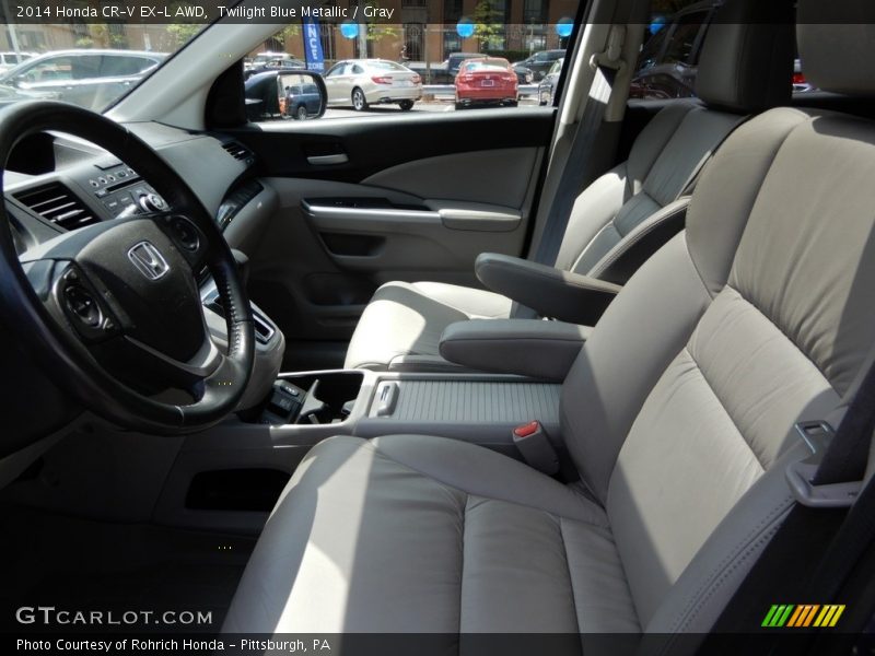 Twilight Blue Metallic / Gray 2014 Honda CR-V EX-L AWD