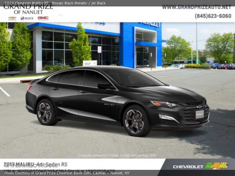 Mosaic Black Metallic / Jet Black 2019 Chevrolet Malibu RS