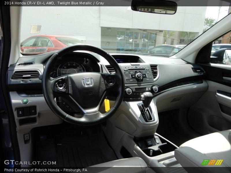 Twilight Blue Metallic / Gray 2014 Honda CR-V EX-L AWD
