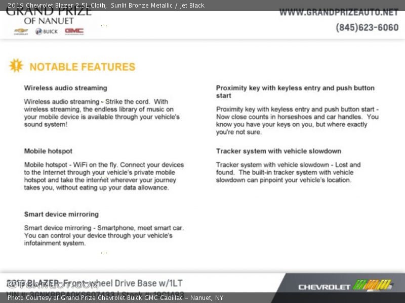 Sunlit Bronze Metallic / Jet Black 2019 Chevrolet Blazer 2.5L Cloth