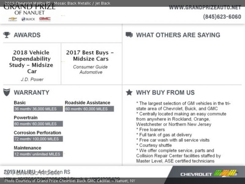 Mosaic Black Metallic / Jet Black 2019 Chevrolet Malibu RS