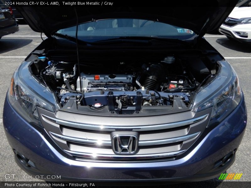 Twilight Blue Metallic / Gray 2014 Honda CR-V EX-L AWD