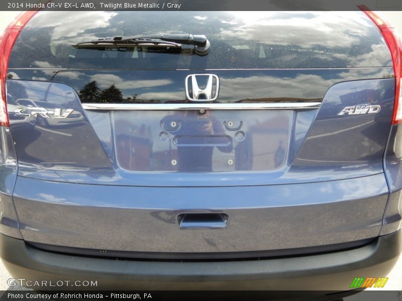 Twilight Blue Metallic / Gray 2014 Honda CR-V EX-L AWD