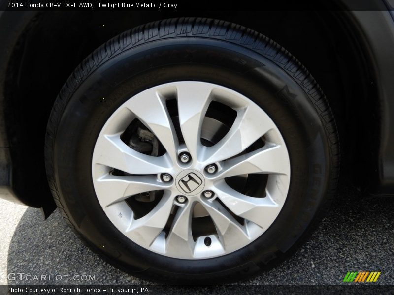 Twilight Blue Metallic / Gray 2014 Honda CR-V EX-L AWD