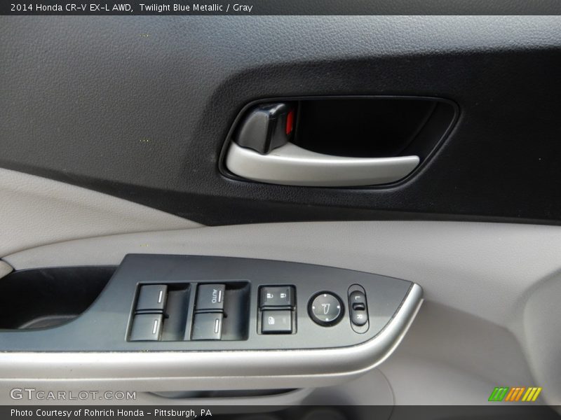 Twilight Blue Metallic / Gray 2014 Honda CR-V EX-L AWD