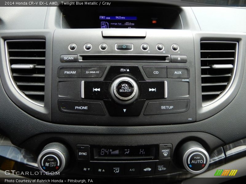 Twilight Blue Metallic / Gray 2014 Honda CR-V EX-L AWD