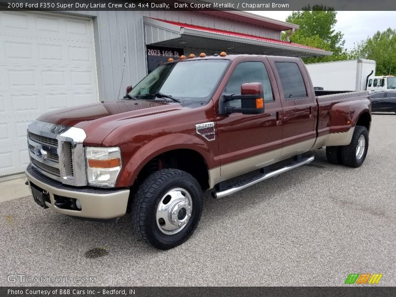 Dark Copper Metallic / Chaparral Brown 2008 Ford F350 Super Duty Lariat Crew Cab 4x4 Dually