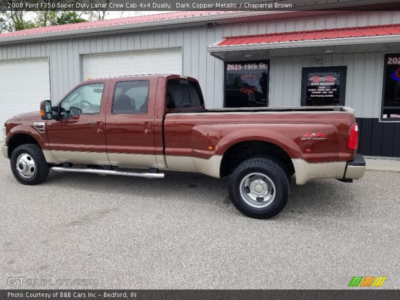 Dark Copper Metallic / Chaparral Brown 2008 Ford F350 Super Duty Lariat Crew Cab 4x4 Dually