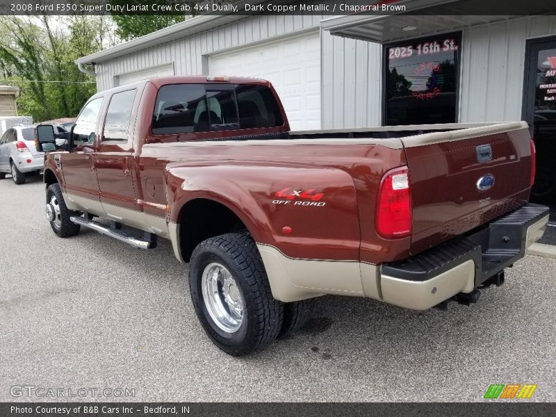 Dark Copper Metallic / Chaparral Brown 2008 Ford F350 Super Duty Lariat Crew Cab 4x4 Dually
