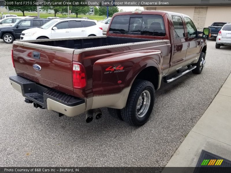 Dark Copper Metallic / Chaparral Brown 2008 Ford F350 Super Duty Lariat Crew Cab 4x4 Dually