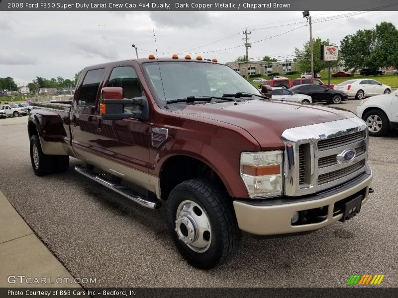 Dark Copper Metallic / Chaparral Brown 2008 Ford F350 Super Duty Lariat Crew Cab 4x4 Dually
