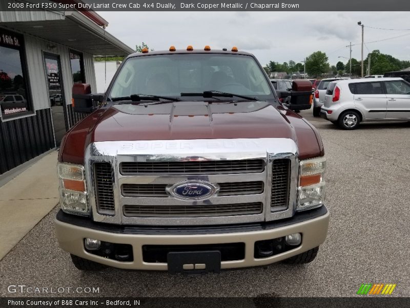 Dark Copper Metallic / Chaparral Brown 2008 Ford F350 Super Duty Lariat Crew Cab 4x4 Dually