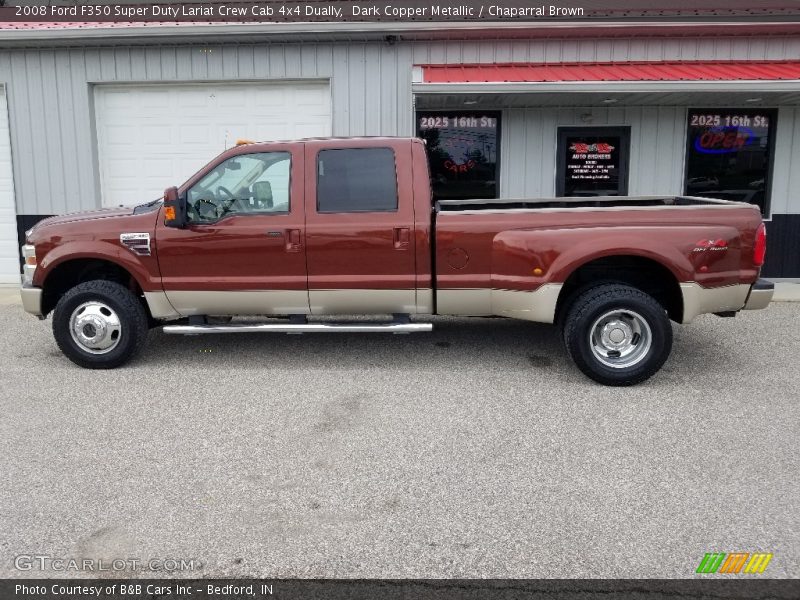 Dark Copper Metallic / Chaparral Brown 2008 Ford F350 Super Duty Lariat Crew Cab 4x4 Dually