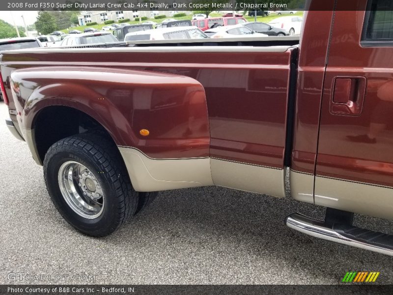 Dark Copper Metallic / Chaparral Brown 2008 Ford F350 Super Duty Lariat Crew Cab 4x4 Dually