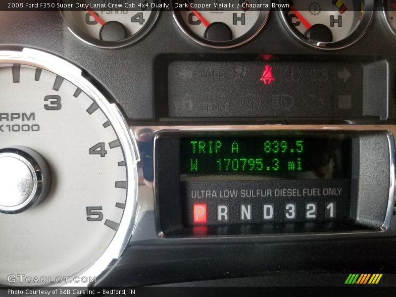 Dark Copper Metallic / Chaparral Brown 2008 Ford F350 Super Duty Lariat Crew Cab 4x4 Dually