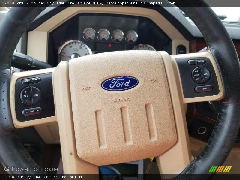 Dark Copper Metallic / Chaparral Brown 2008 Ford F350 Super Duty Lariat Crew Cab 4x4 Dually