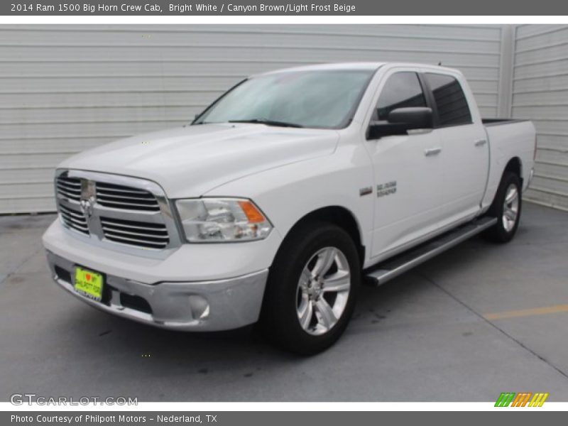 Bright White / Canyon Brown/Light Frost Beige 2014 Ram 1500 Big Horn Crew Cab