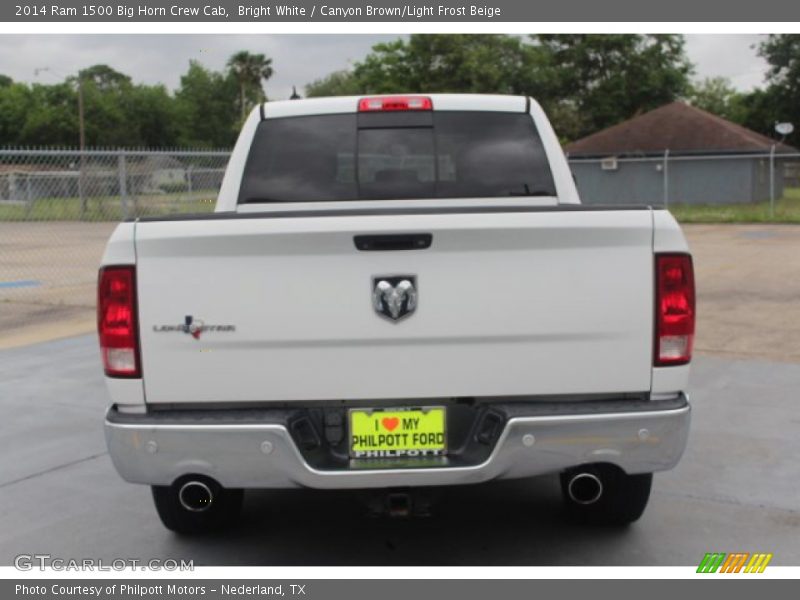 Bright White / Canyon Brown/Light Frost Beige 2014 Ram 1500 Big Horn Crew Cab