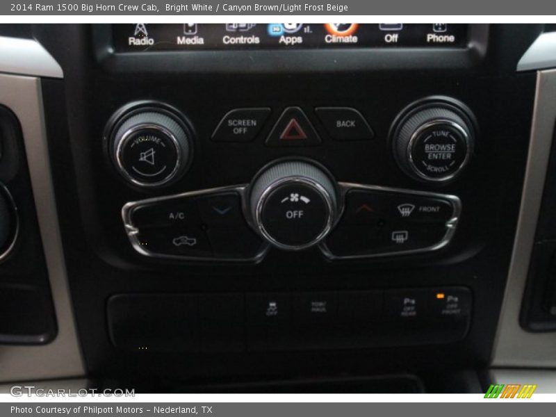 Bright White / Canyon Brown/Light Frost Beige 2014 Ram 1500 Big Horn Crew Cab