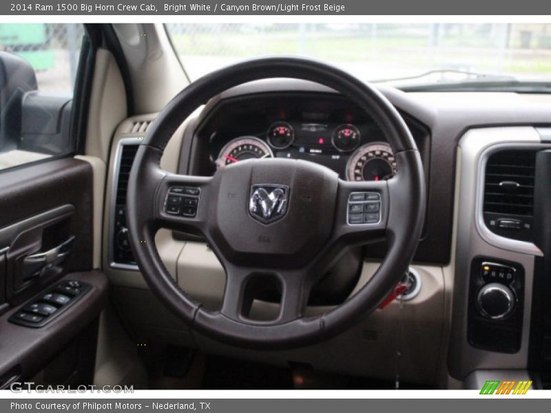 Bright White / Canyon Brown/Light Frost Beige 2014 Ram 1500 Big Horn Crew Cab