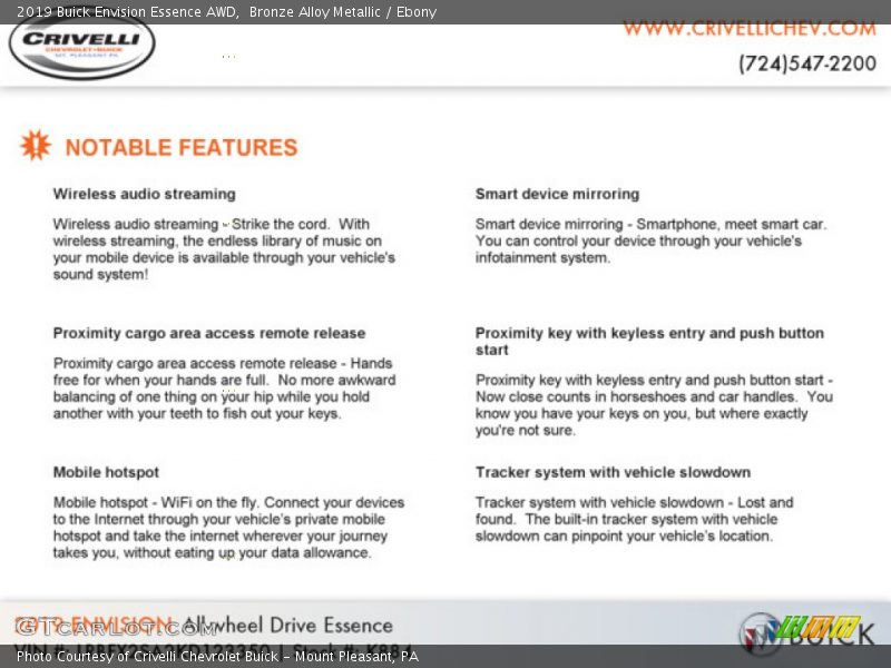 Bronze Alloy Metallic / Ebony 2019 Buick Envision Essence AWD