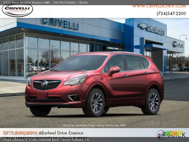 Chili Red Metallic / Ebony 2019 Buick Envision Essence AWD