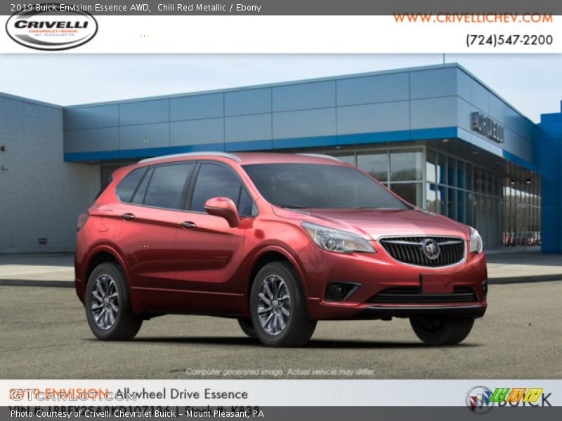 Chili Red Metallic / Ebony 2019 Buick Envision Essence AWD