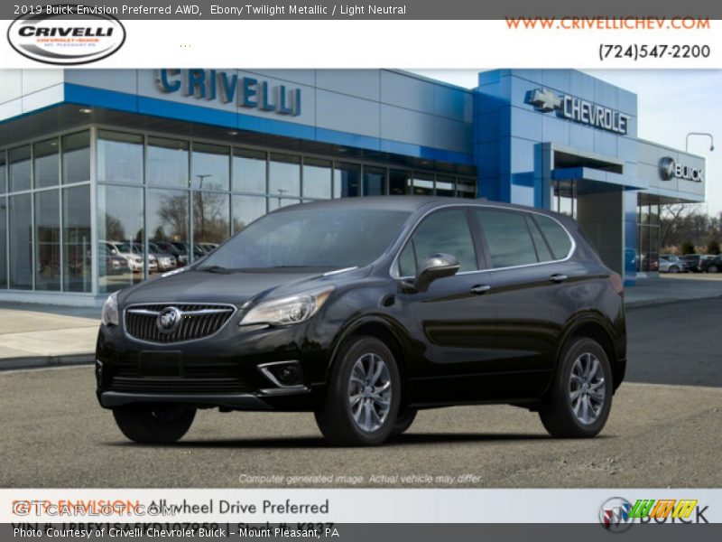 Ebony Twilight Metallic / Light Neutral 2019 Buick Envision Preferred AWD