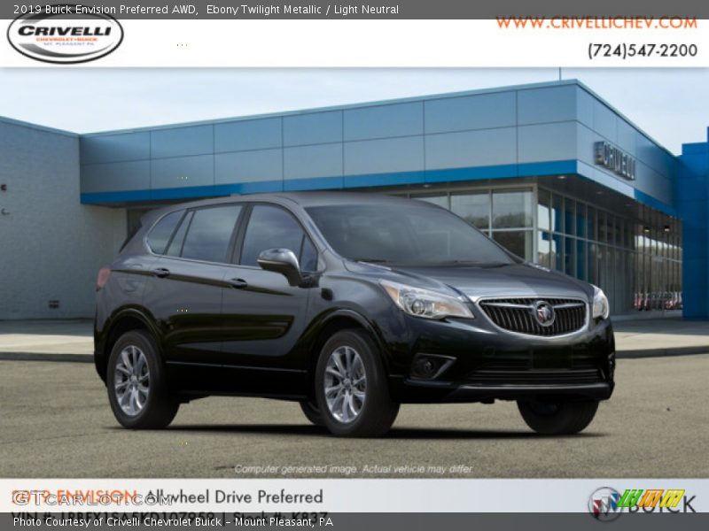 Ebony Twilight Metallic / Light Neutral 2019 Buick Envision Preferred AWD