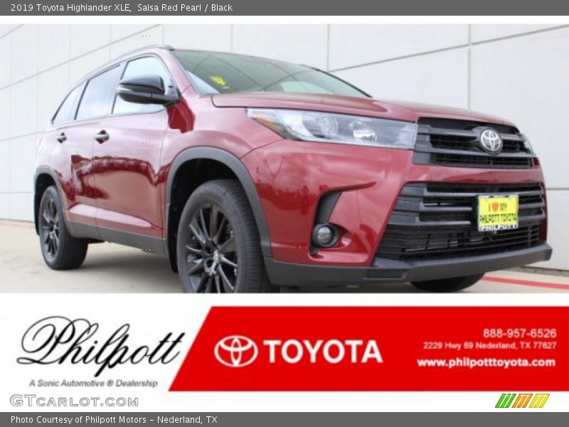 Salsa Red Pearl / Black 2019 Toyota Highlander XLE