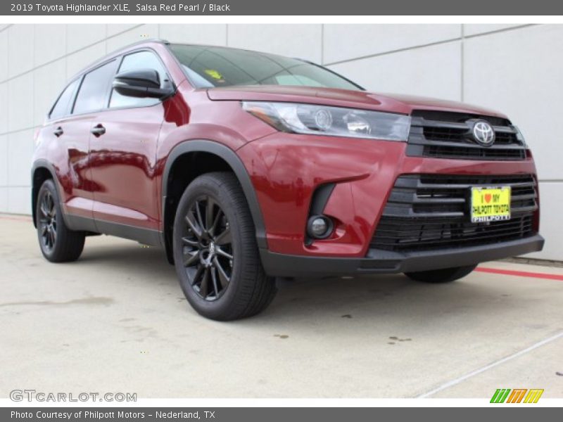 Salsa Red Pearl / Black 2019 Toyota Highlander XLE
