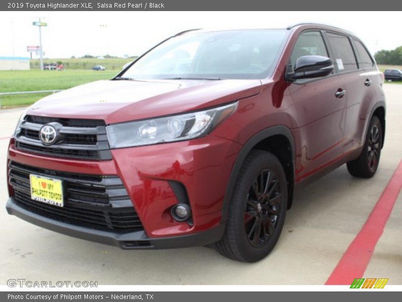Salsa Red Pearl / Black 2019 Toyota Highlander XLE