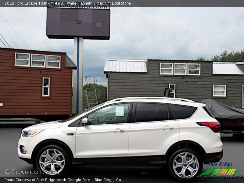 White Platinum / Medium Light Stone 2019 Ford Escape Titanium 4WD